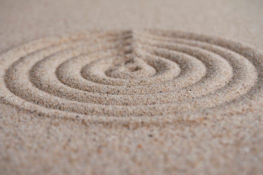 Circle formation on beach sand with customizable space for text.