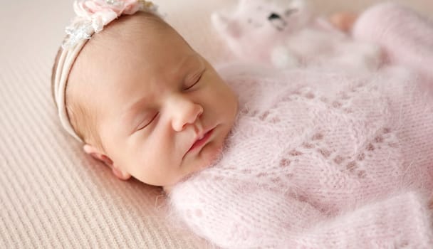 Close Up Picture Of Cute Newborn Baby Girl