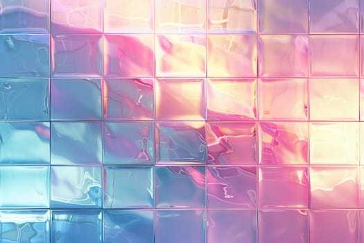 Holographic transparent glass cubes. Horizontal holographic background.