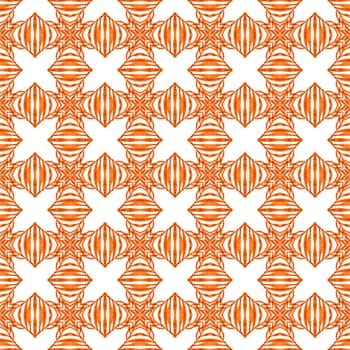 Exotic seamless pattern. Orange great boho chic summer design. Textile ready creative print, swimwear fabric, wallpaper, wrapping. Summer exotic seamless border.