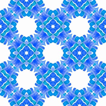 Mosaic seamless pattern. Blue unique boho chic summer design. Textile ready cute print, swimwear fabric, wallpaper, wrapping. Hand drawn green mosaic seamless border.