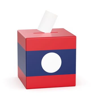 Ballot box with the flag of Laos