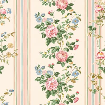 Seamless pattern, tileable floral holiday country cottage print, English countryside flowers theme for wallpaper, gift wrapping paper, scrapbook, fabric and product design inspiration