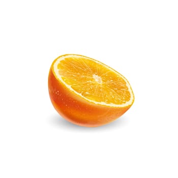 Fresh juicy orange - healthy food design. Realistic style illustration.