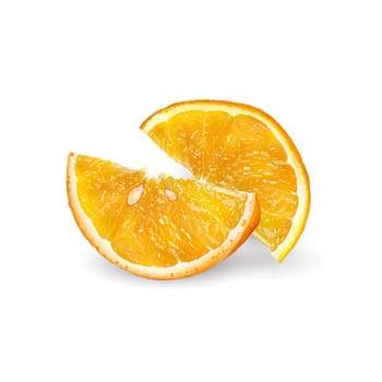 Fresh juicy orange - healthy food design. Realistic style illustration.