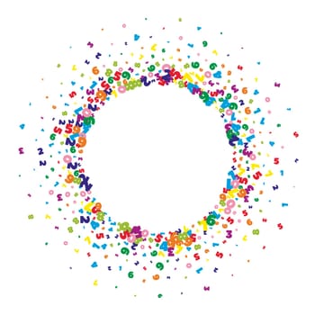 Scattered letters of latin alphabet. Colorful childish floating characters of English language. Foreign languages study concept. Back to school banner .