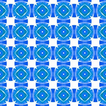 Watercolor medallion seamless border. Blue good-looking boho chic summer design. Medallion seamless pattern. Textile ready likable print, swimwear fabric, wallpaper, wrapping.