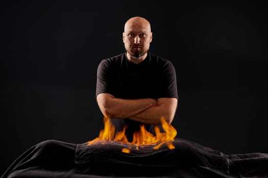 Chinese fire massage - Huo Liao therapy. Traditional chinese medicine, fire treatment and bodycare concept