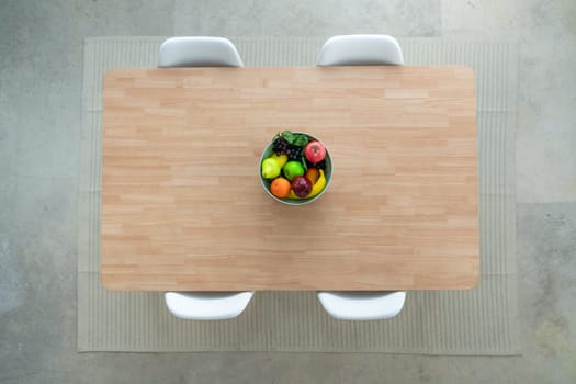 Top view of a Industrial loft dinning room table. High quality photo