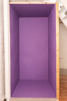 Violet box background. Product photography mockup. High quality photo
