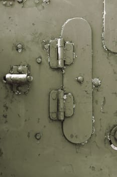 close-up of an old metal door, detail of an old door