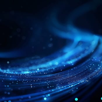 Abstract blue light technology glow in dark energy background with pattern inspired by space