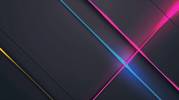 Abstract neon lines create a vibrant, dark geometric background with colorful modern design elements