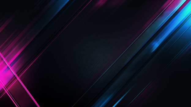 Abstract neon colorful lines with vibrant diagonal pattern on a dark background