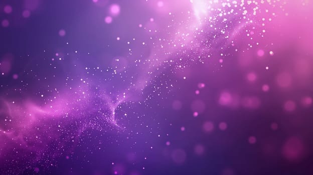 A vibrant purple galaxy filled with sparkling stars and nebula lights in the vast cosmos