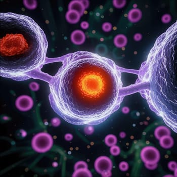 Illustration of a set of cells. Reproduction technologies. In vitro gametogenesis. This technique transforms skin cells into induced stem cells, which can then be turned into eggs and sperm.