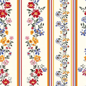 Seamless pattern, tileable floral holiday country cottage print, English countryside flowers theme for wallpaper, gift wrapping paper, scrapbook, fabric and product design inspiration