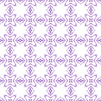 Textile ready breathtaking print, swimwear fabric, wallpaper, wrapping. Purple classy boho chic summer design. Repeating striped hand drawn border. Striped hand drawn design.