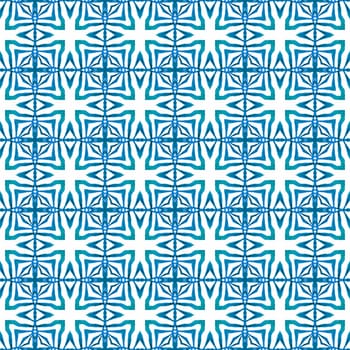 Chevron watercolor pattern. Blue comely boho chic summer design. Textile ready bizarre print, swimwear fabric, wallpaper, wrapping. Green geometric chevron watercolor border.