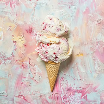 Ice cream colourful summer treat, sweet dessert in summertime, holiday food idea
