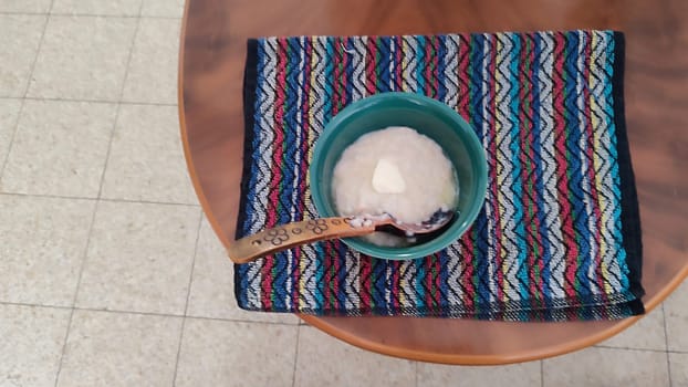 oatmeal porridge with butter, healthy food, fast food cooking in a plate. High quality photo