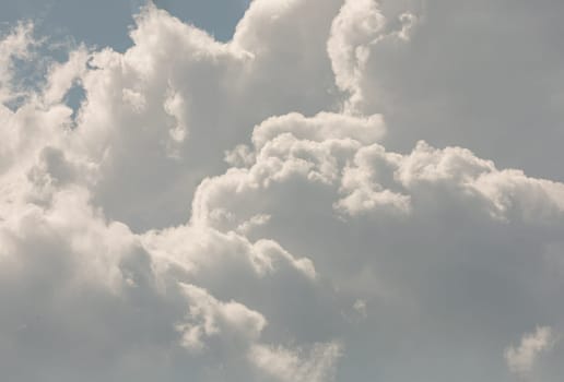 The sky is being covered with fluffy white clouds. Amazing clouds like a heaven for background wallpaper and texture, Concept idea of Imaginative clouds nature, Nature abstract composition, Space for text, Selective focus.