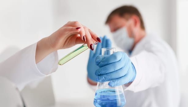 The teacher at the chemistry class is afraid that the student will add to the test tube the wrong substance and an explosion will occur