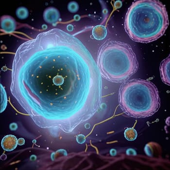 Illustration of a set of cells. Reproduction technologies. In vitro gametogenesis. This technique transforms skin cells into induced stem cells, which can then be turned into eggs and sperm.