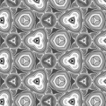 Black and white monochrome kaleidoscopic texture