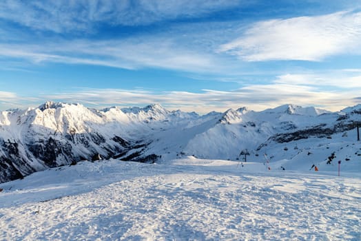 Panorama Of The Austrian ski resort Ischgl.