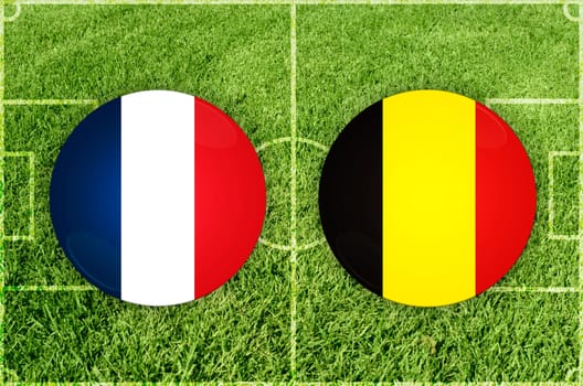 Illustration for Football match France vs Belgium