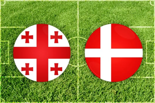 Illustration for Football match Georgia vs Denmark
