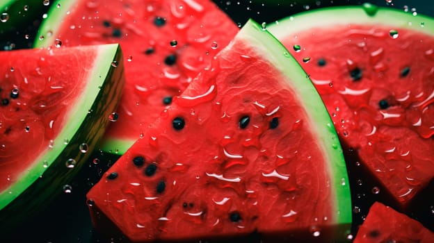 Juicy fresh piece of watermelon. Summer fruit. Ai art