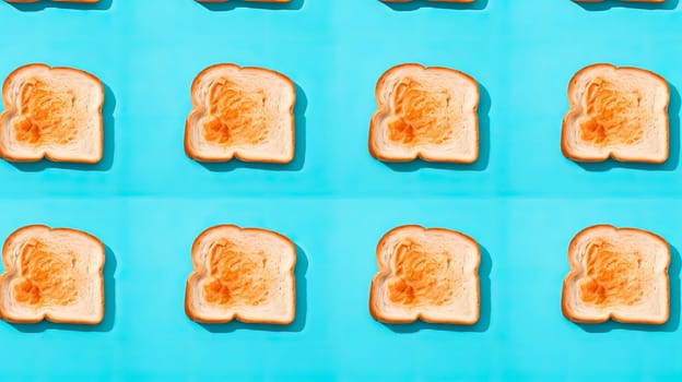 Seamless pattern or set of toasted bread. Ai art