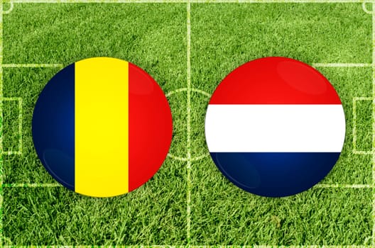 Illustration for Football match Romania vs Netherlands