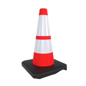 Red Traffic Cone isolated on white background