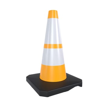 Orange Traffic Cone isolated on white background