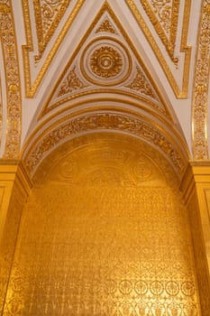 gold-painted ceiling of a room in the Hermitage. photo