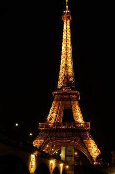 Paris, France Eiffel Tower in the evening. High quality photo