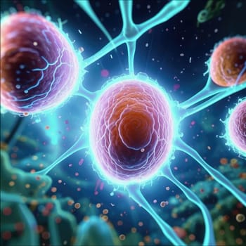 Illustration of a set of cells. Reproduction technologies. In vitro gametogenesis. This technique transforms skin cells into induced stem cells, which can then be turned into eggs and sperm.