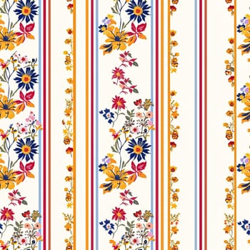 Seamless pattern, tileable floral holiday country cottage print, English countryside flowers theme for wallpaper, gift wrapping paper, scrapbook, fabric and product design inspiration