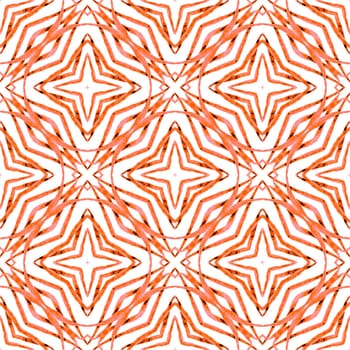 Exotic seamless pattern. Orange creative boho chic summer design. Textile ready pleasing print, swimwear fabric, wallpaper, wrapping. Summer exotic seamless border.