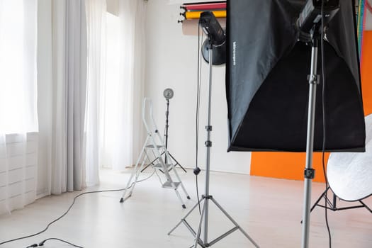 a Equipment for professional photography flash light spotlight