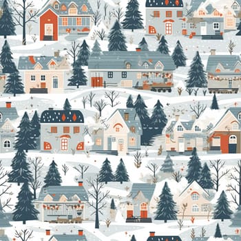 Christmas seamless pattern, English cottage tileable holiday country style print for wallpaper, wrapping paper, scrapbook, fabric and product design idea