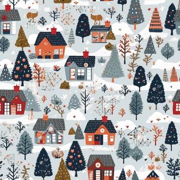 Christmas seamless pattern, English cottage tileable holiday country style print for wallpaper, wrapping paper, scrapbook, fabric and product design idea