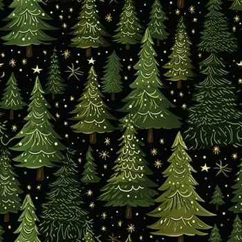 Christmas tree seamless pattern, tileable holiday country print for wallpaper, wrapping paper, scrapbook, fabric and product design inspiration