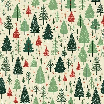 Christmas tree seamless pattern, tileable holiday country print for wallpaper, wrapping paper, scrapbook, fabric and product design inspiration