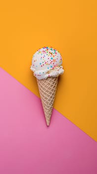 Ice cream colourful summer treat, sweet dessert in summertime, holiday food idea