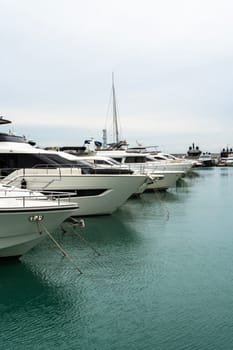 yachts at the dock in the port. photo