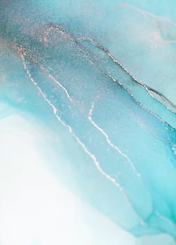 An abstract image featuring a close-up of teal and silver swirls, resembling water flowing in a river or stream.